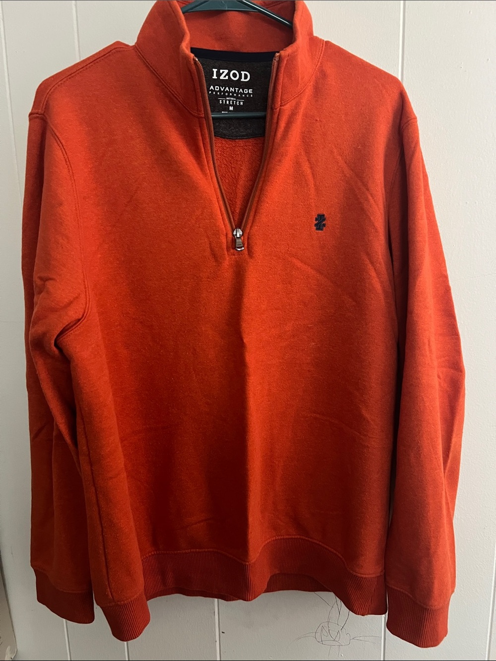IZOD Advantage Performance Men’s Orange 1/4 Zip Pullover Sweater Medium